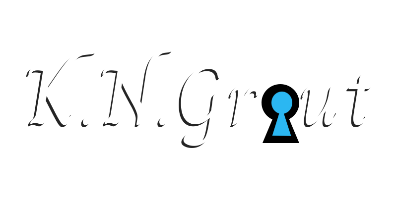 k n grout logo white